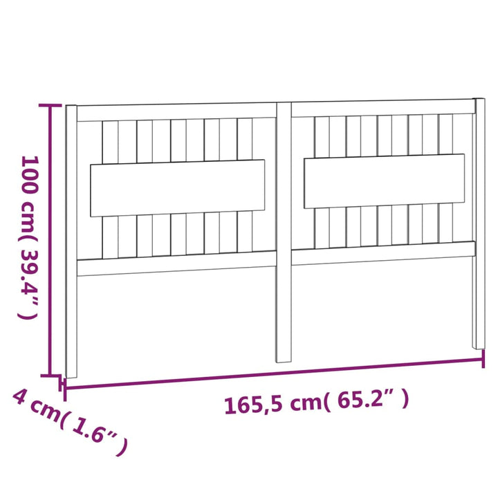 sengegærde 165,5x4x100 cm massivt fyrretræ hvid