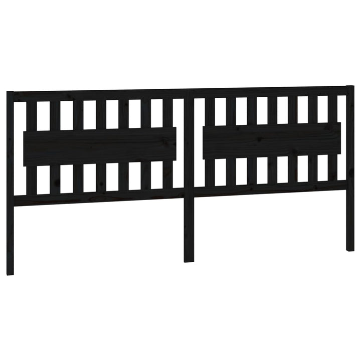 sengegærde 205,5x4x100 cm massivt fyrretræ sort