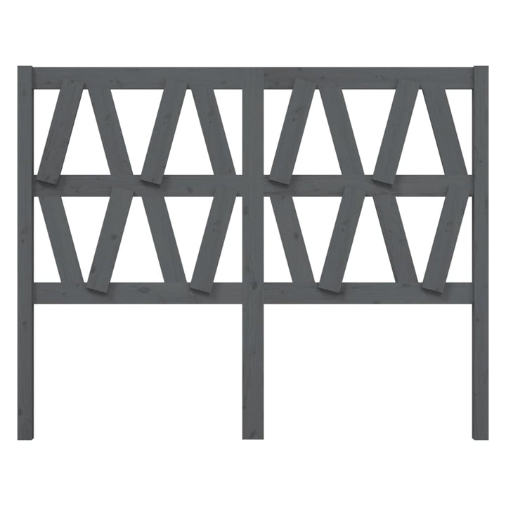 sengegærde 126x4x100 cm massivt fyrretræ grå