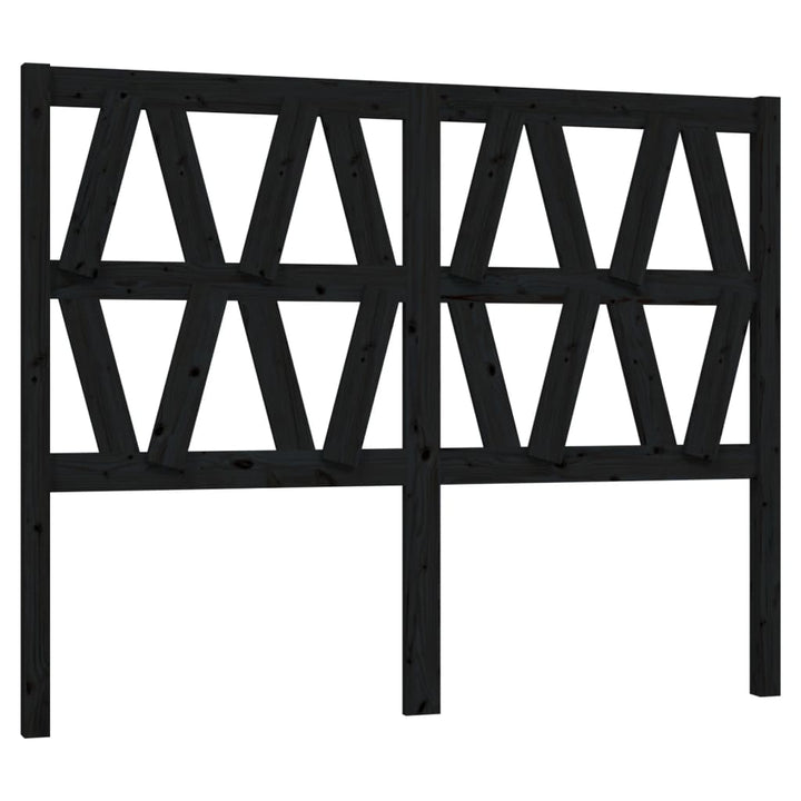 sengegærde 126x4x100 cm massivt fyrretræ sort