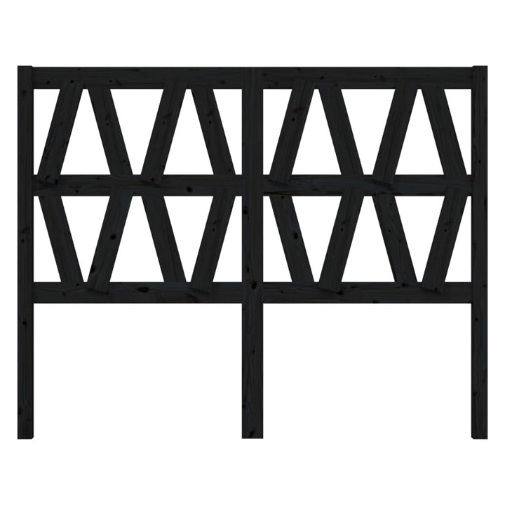 sengegærde 126x4x100 cm massivt fyrretræ sort