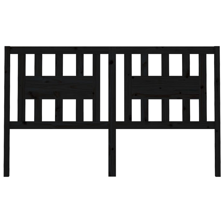 sengegærde 126x4x100 cm massivt fyrretræ sort