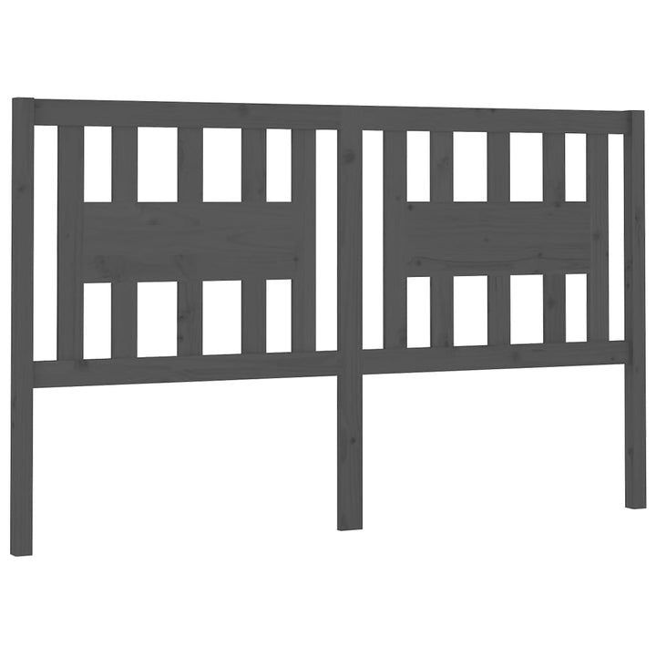 sengegærde 141x4x100 cm massivt fyrretræ grå
