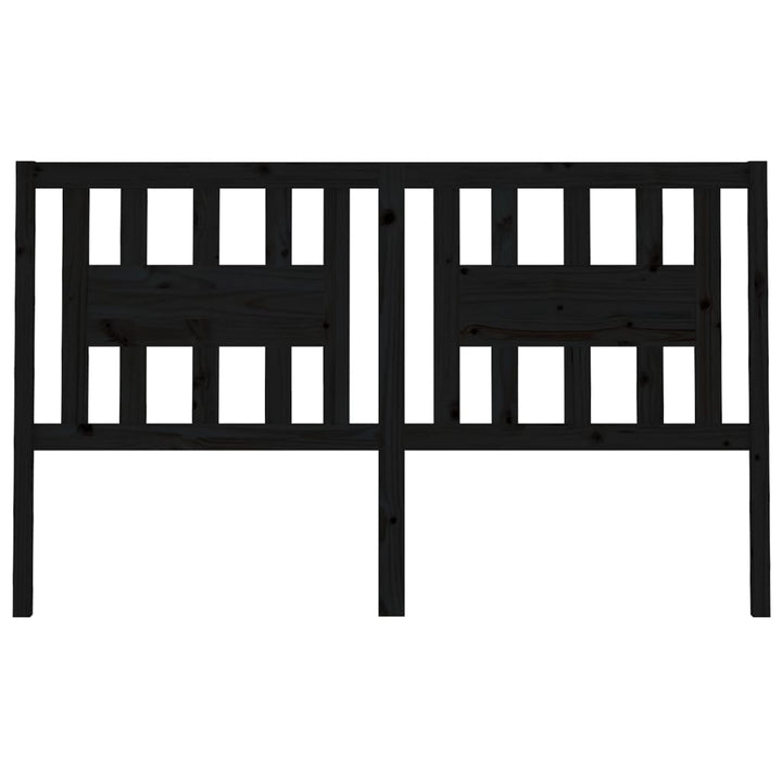 sengegærde 206x4x100 cm massivt fyrretræ sort