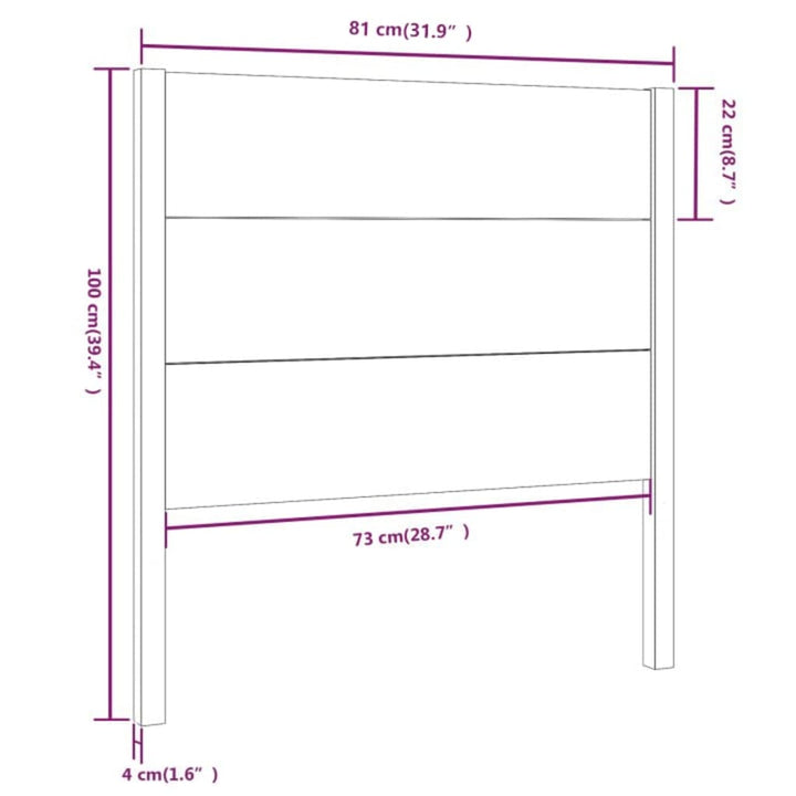 sengegærde 81x4x100 cm massivt fyrretræ