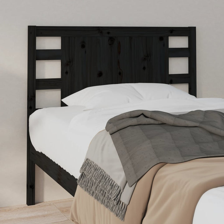 sengegærde 81x4x100 cm massivt fyrretræ sort