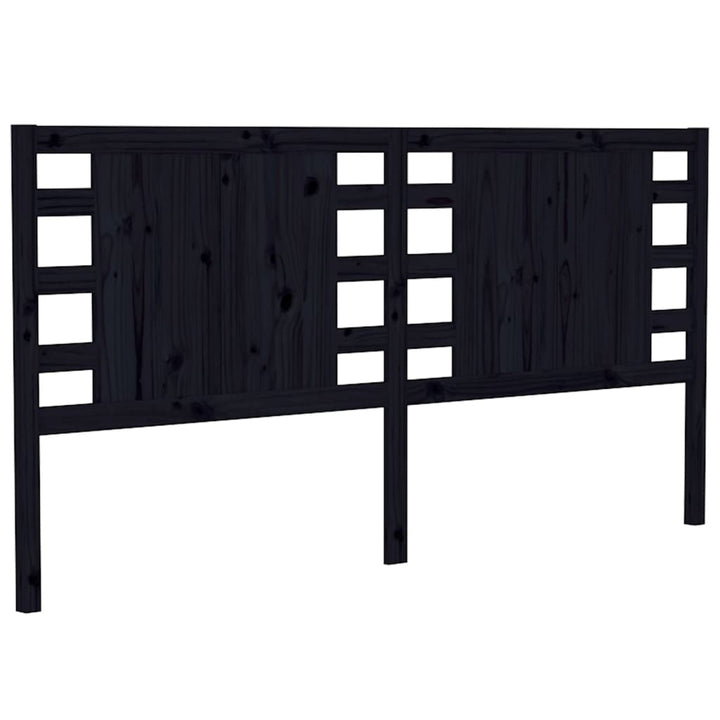 sengegærde 146x4x100 cm massivt fyrretræ sort