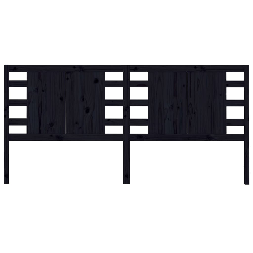 sengegærde 146x4x100 cm massivt fyrretræ sort