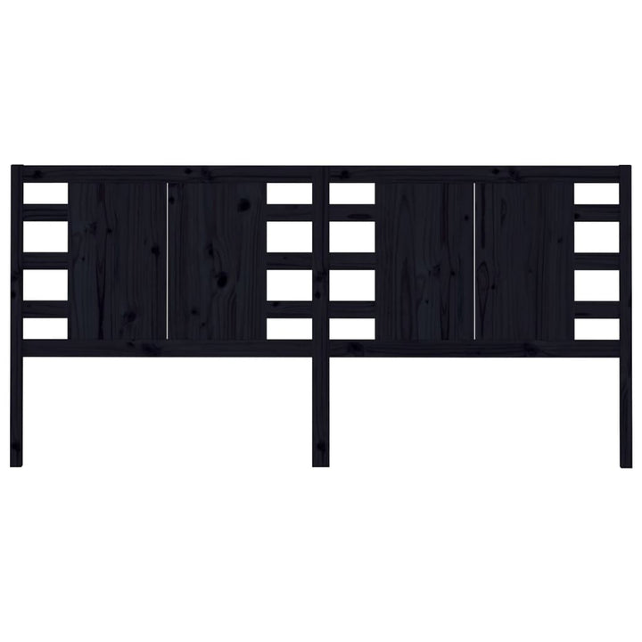 sengegærde 206x4x100 cm massivt fyrretræ sort