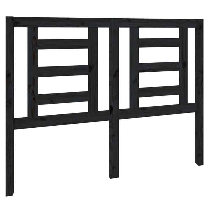 sengegærde 126x4x100 cm massivt fyrretræ sort