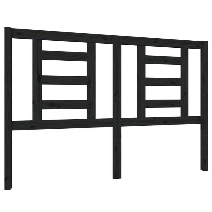 sengegærde 146x4x100 cm massivt fyrretræ sort