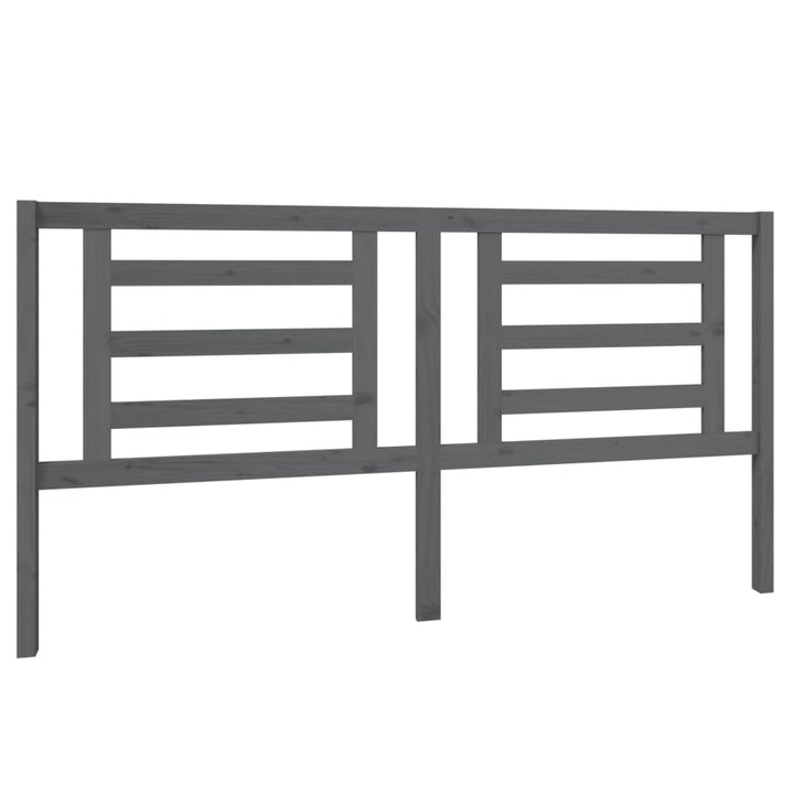 sengegærde 186x4x100 cm massivt fyrretræ grå