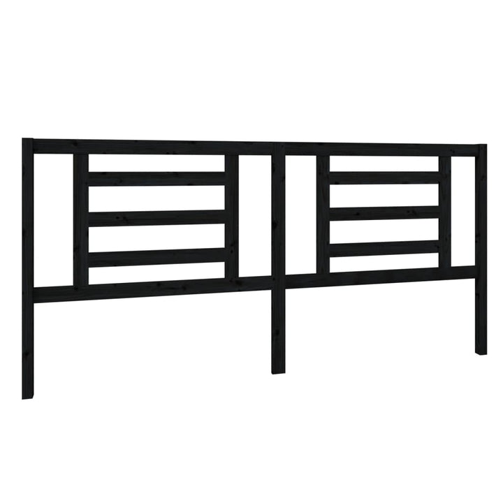 sengegærde 206x4x100 cm massivt fyrretræ sort