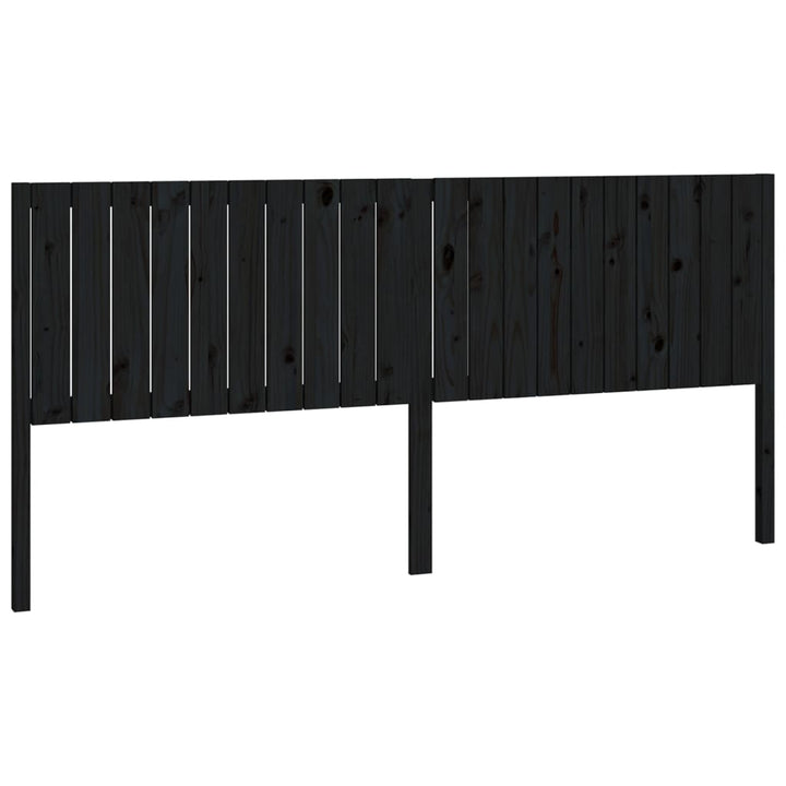 sengegærde 205,5x4x100 cm massivt fyrretræ sort