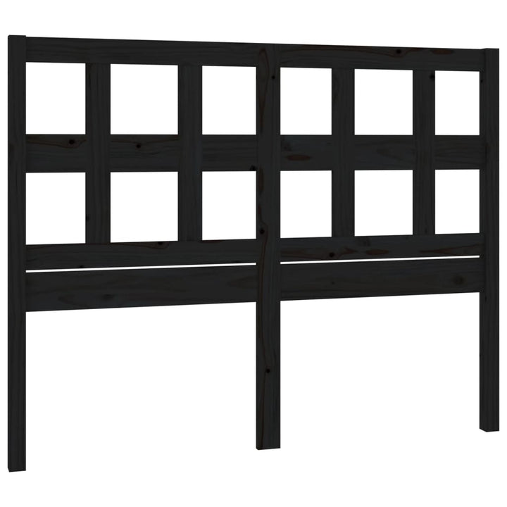 sengegærde 125,5x4x100 cm massivt fyrretræ sort