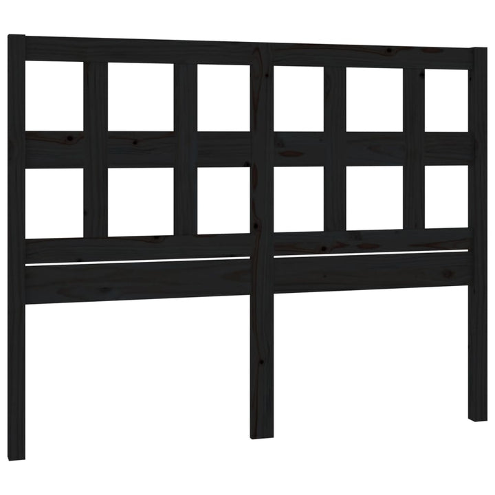 sengegærde 145,5x4x100 cm massivt fyrretræ sort