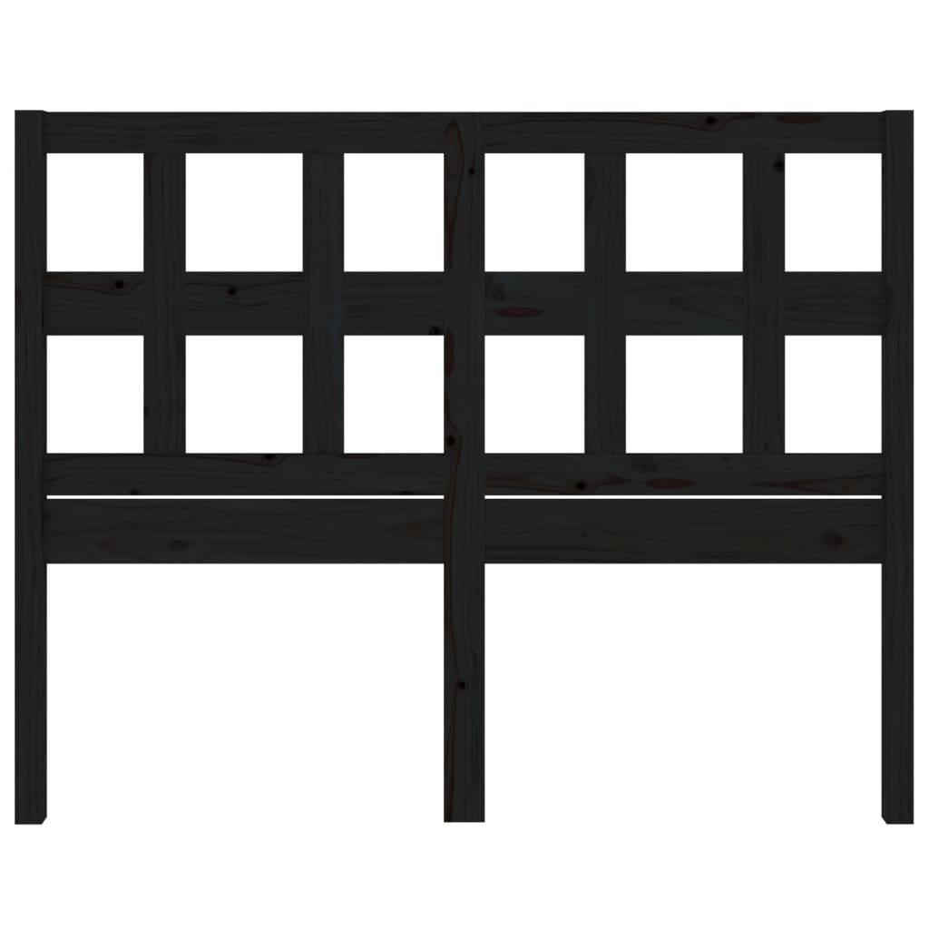 sengegærde 145,5x4x100 cm massivt fyrretræ sort
