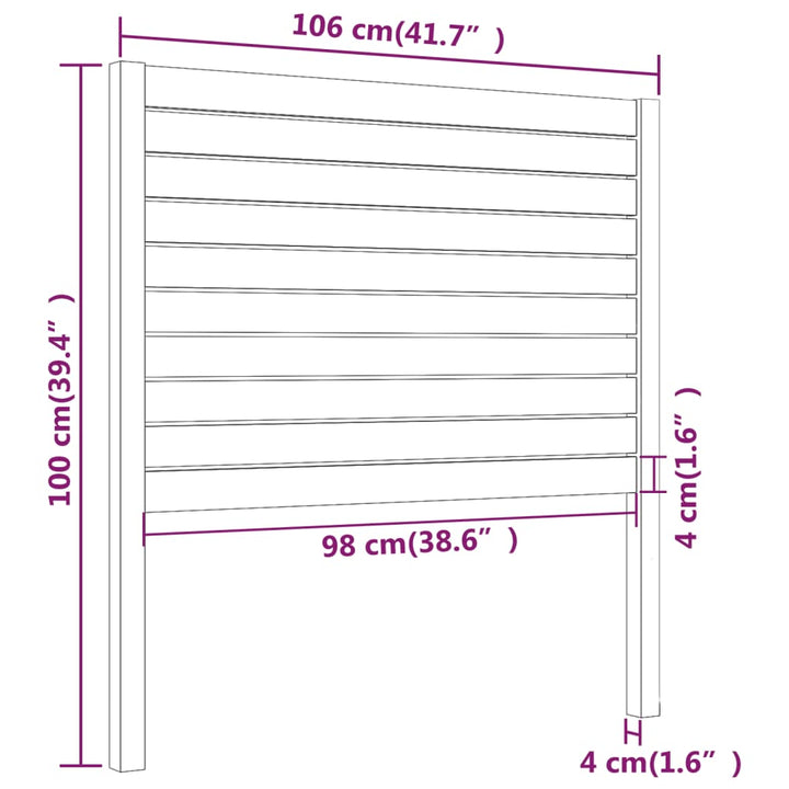sengegærde 106x4x100 cm massivt fyrretræ gyldenbrun
