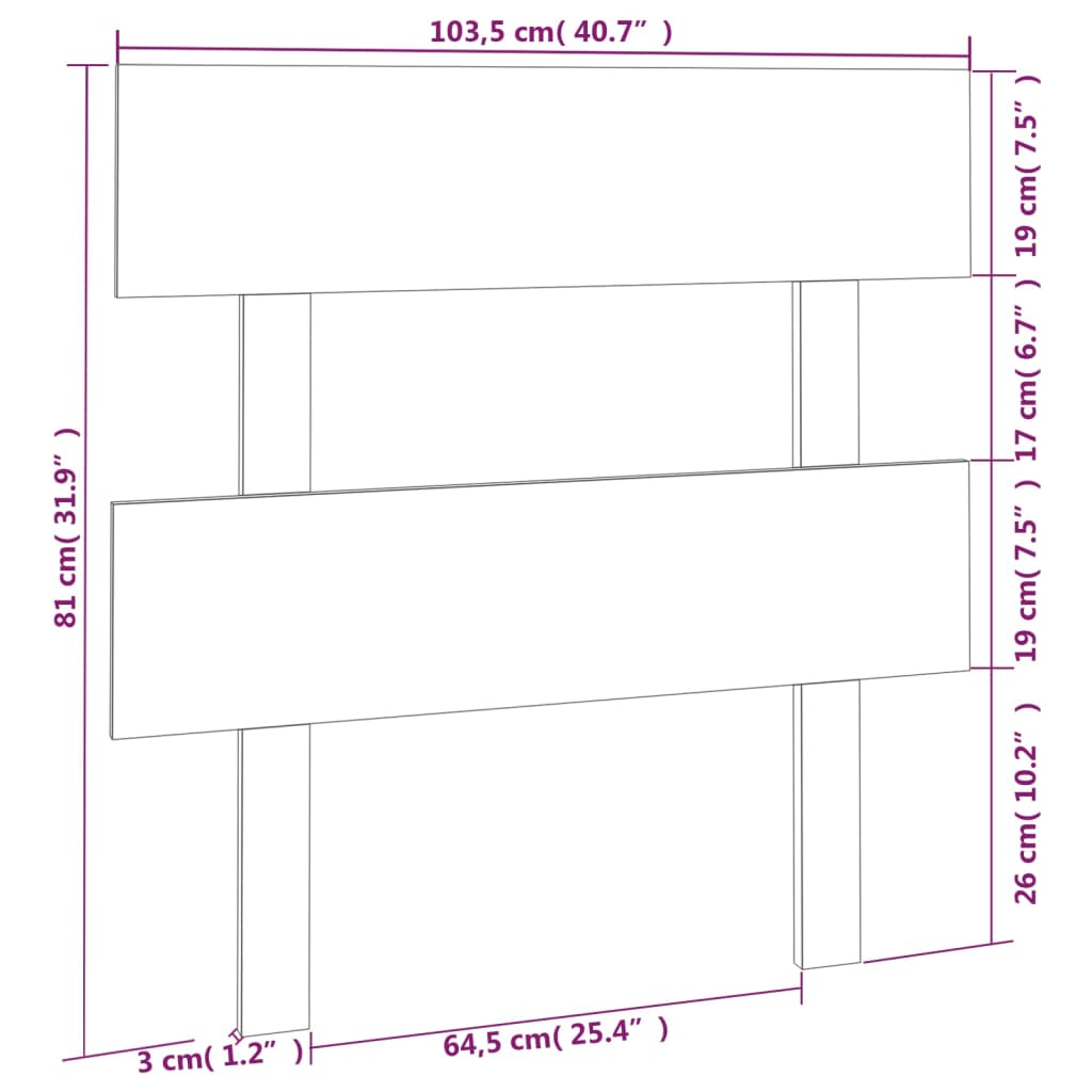sengegærde 103,5x3x81 cm massivt fyrretræ hvid