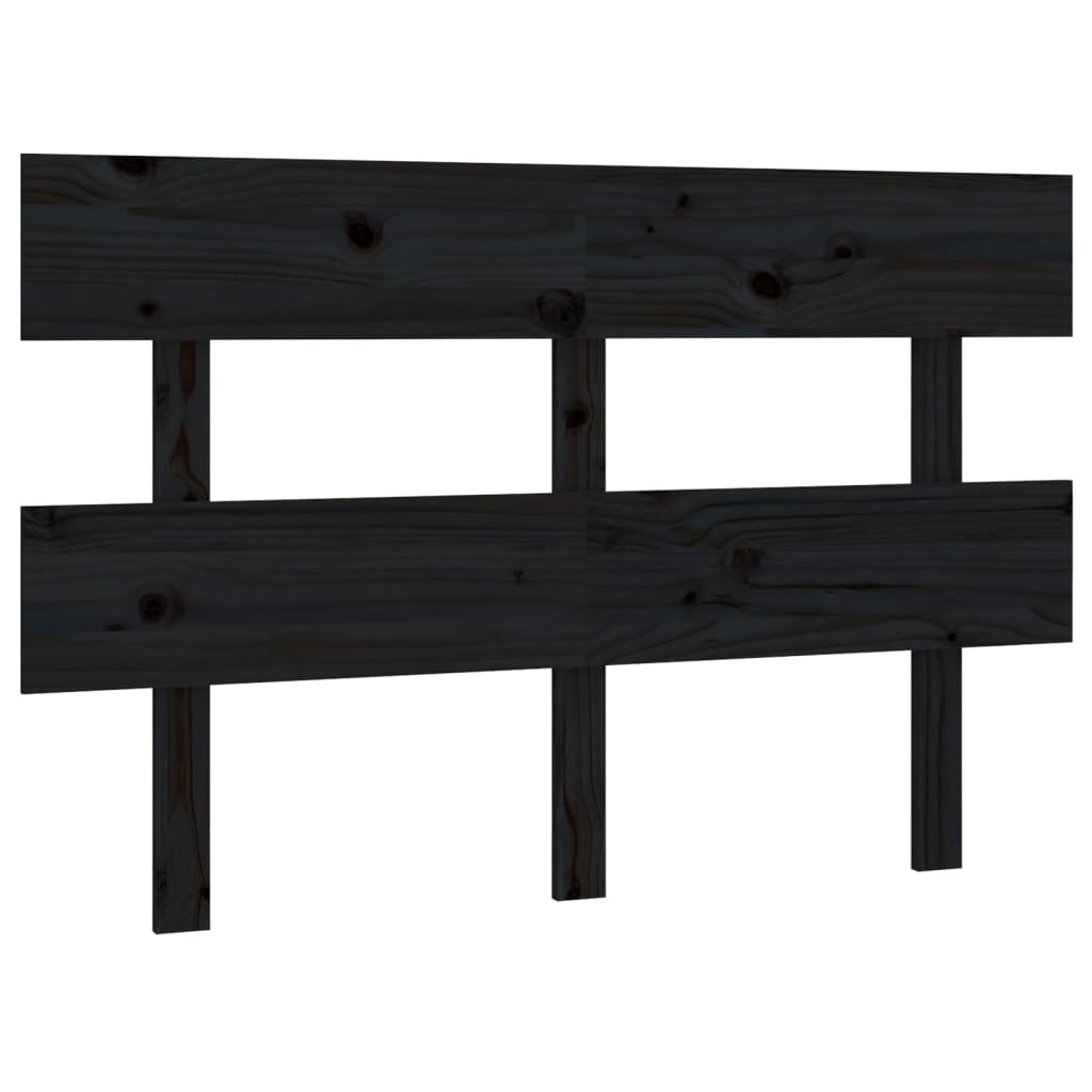 sengegærde 144x3x81 cm massivt fyrretræ sort