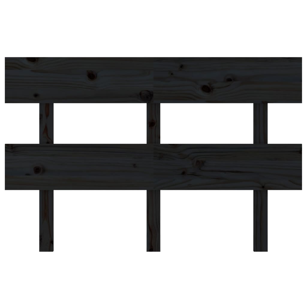 sengegærde 144x3x81 cm massivt fyrretræ sort