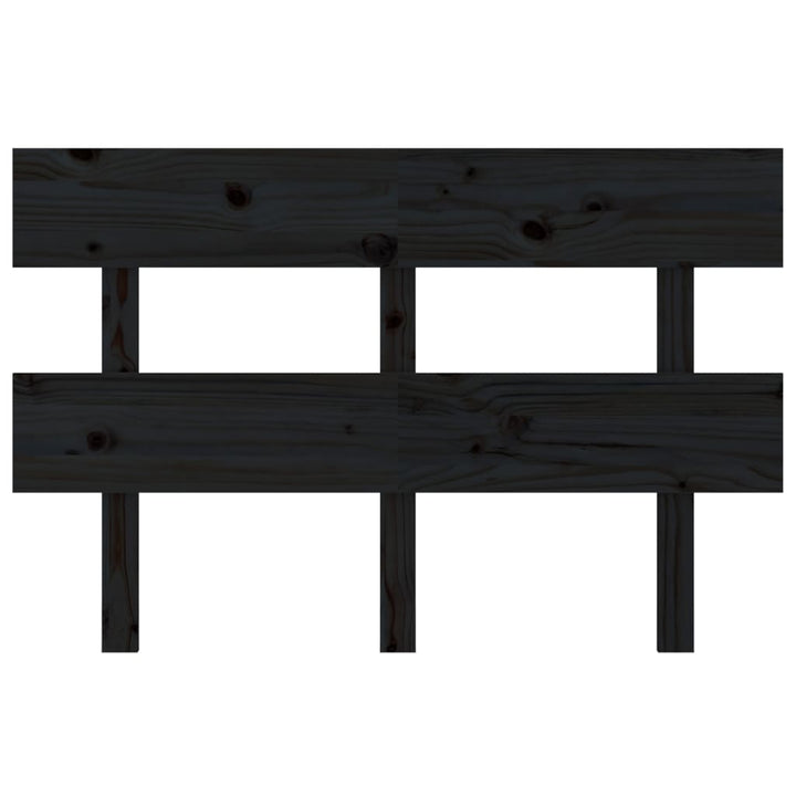 sengegærde 144x3x81 cm massivt fyrretræ sort