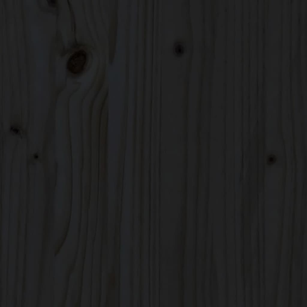 sengegærde 144x3x81 cm massivt fyrretræ sort