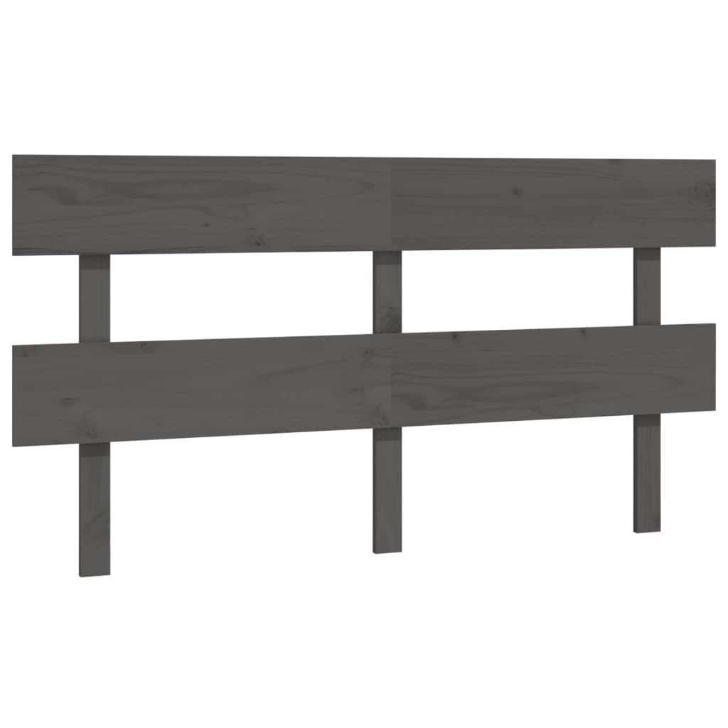 sengegærde 154x3x81 cm massivt fyrretræ grå