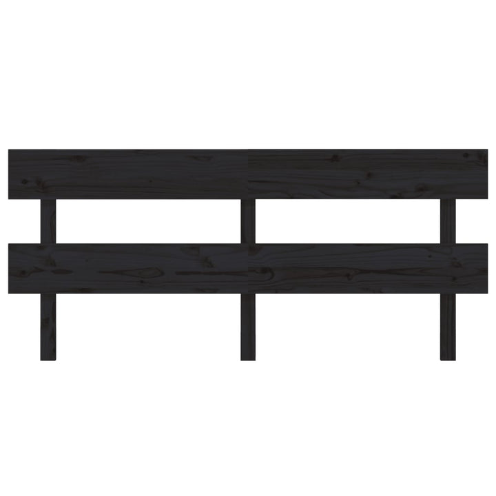 sengegærde 184x3x81 cm massivt fyrretræ sort