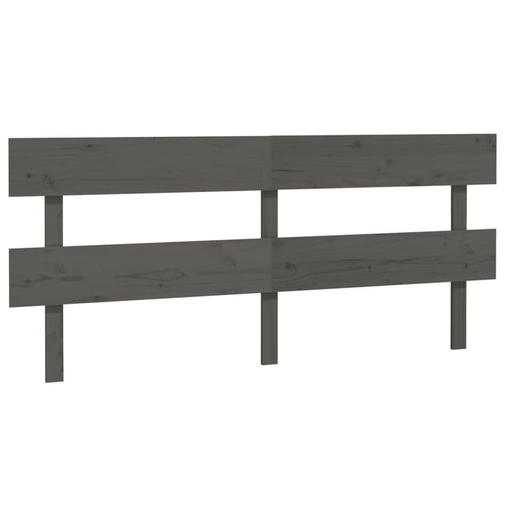 sengegærde 204x3x81 cm massivt fyrretræ grå