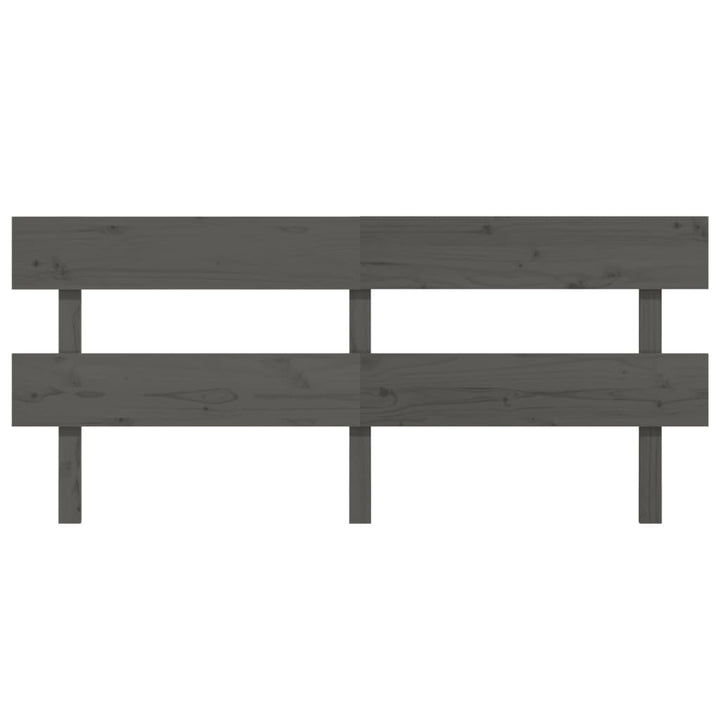 sengegærde 204x3x81 cm massivt fyrretræ grå