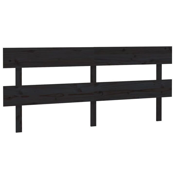 sengegærde 204x3x81 cm massivt fyrretræ sort