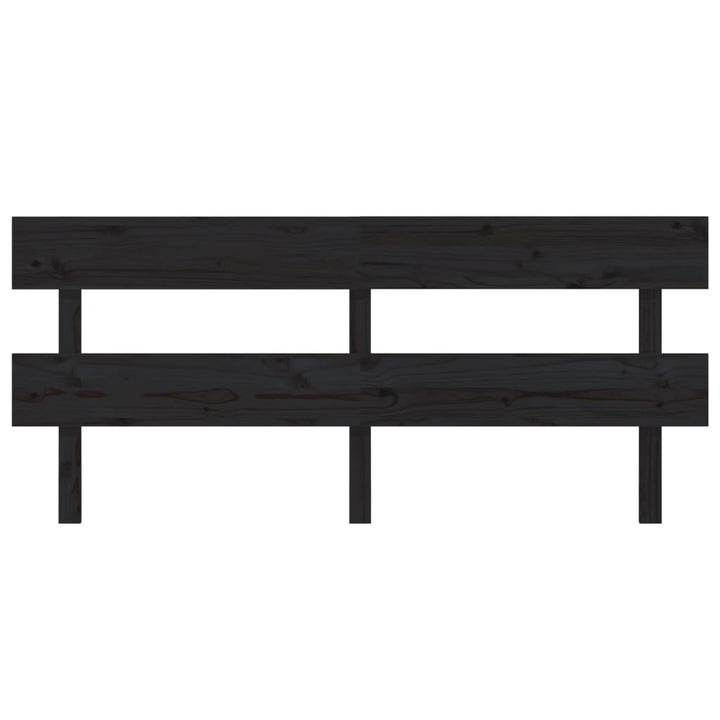 sengegærde 204x3x81 cm massivt fyrretræ sort