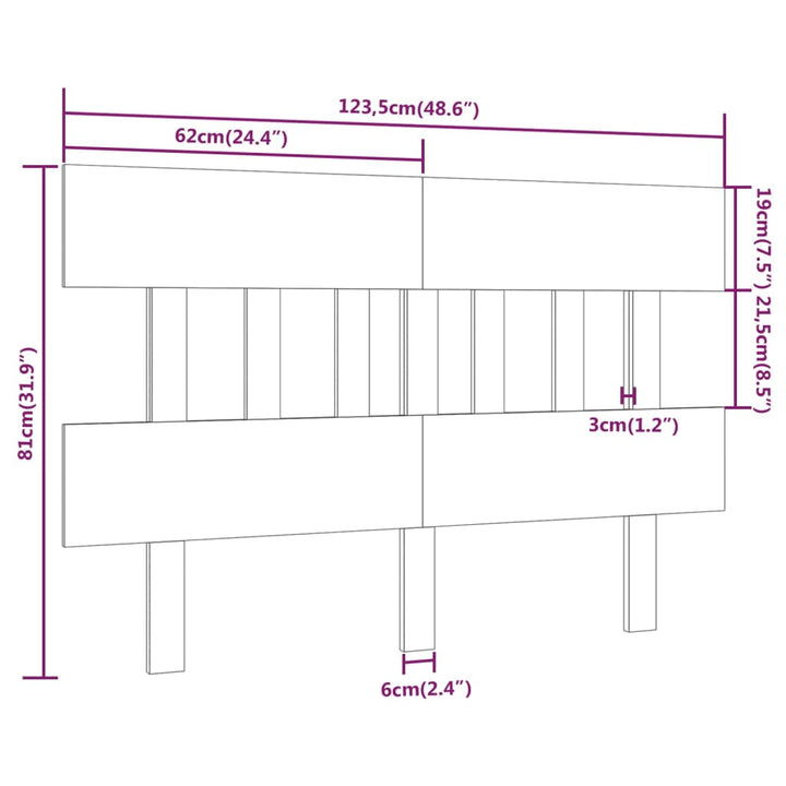 sengegærde 123,5x3x81 cm massivt fyrretræ