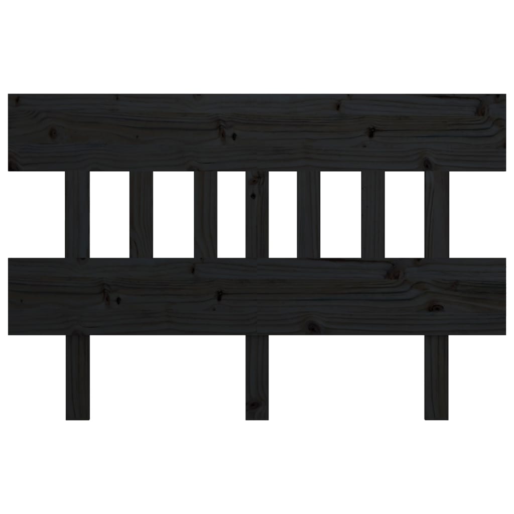 sengegærde 143,5x3x81 cm massivt fyrretræ sort