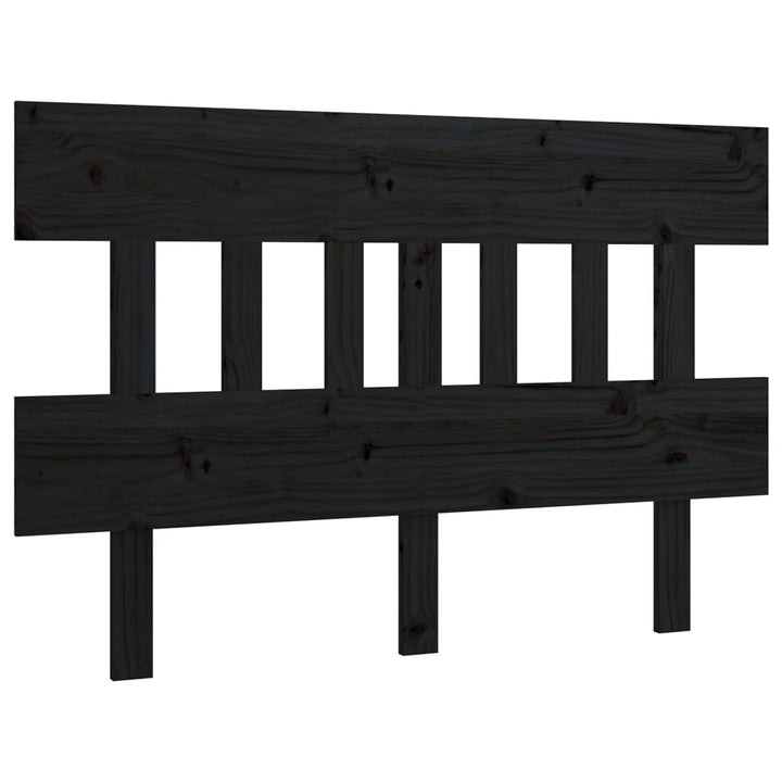 sengegærde 203,5x3x81 cm massivt fyrretræ sort