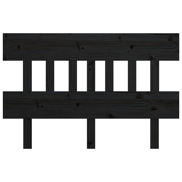 sengegærde 203,5x3x81 cm massivt fyrretræ sort