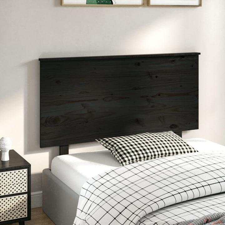 sengegærde 124x6x82,5 cm massivt fyrretræ sort