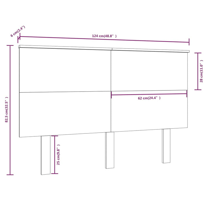 sengegærde 124x6x82,5 cm massivt fyrretræ sort