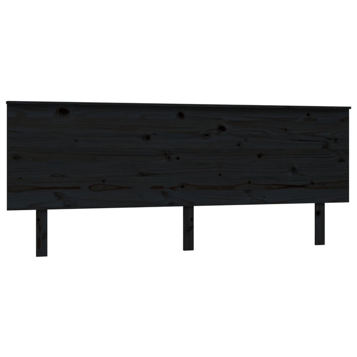 sengegærde 204x6x82,5 cm massivt fyrretræ sort