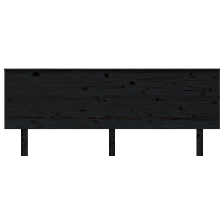 sengegærde 204x6x82,5 cm massivt fyrretræ sort