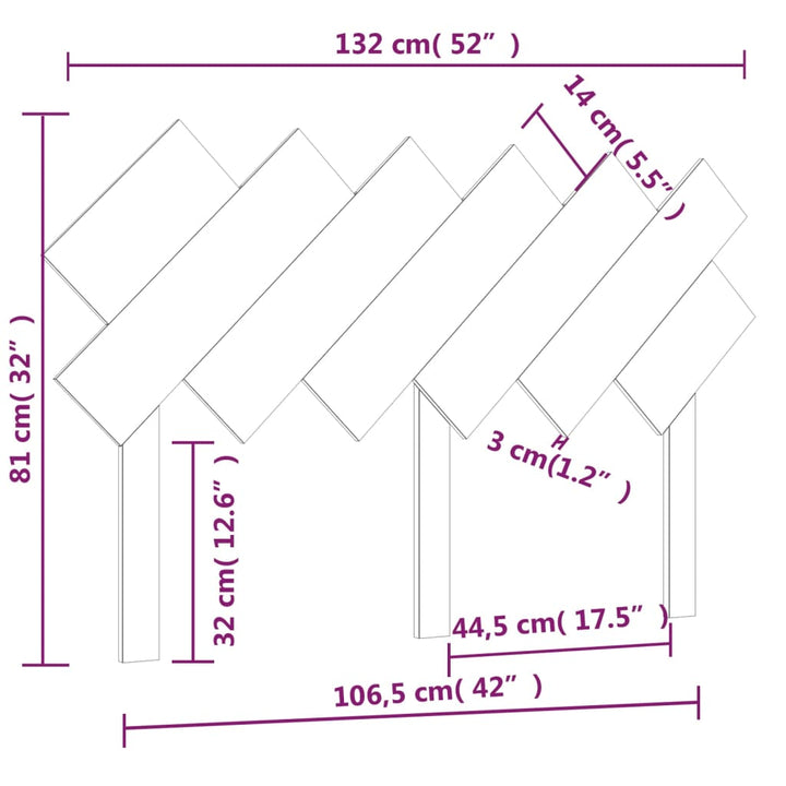 sengegærde 132x3x81 cm massivt fyrretræ hvid
