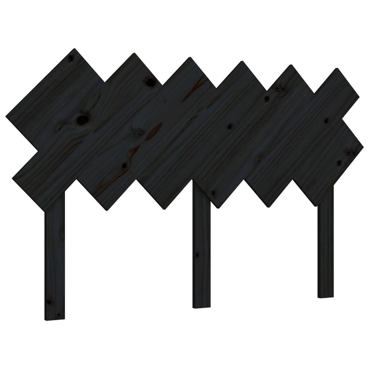 sengegærde 132x3x81 cm massivt fyrretræ sort