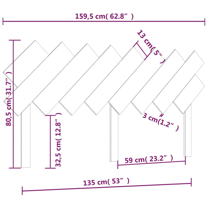 sengegærde 159,5x3x80,5 cm massivt fyrretræ