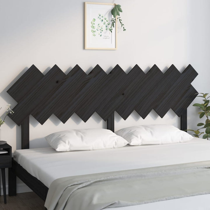 sengegærde 178x3x80,5 cm massivt fyrretræ sort
