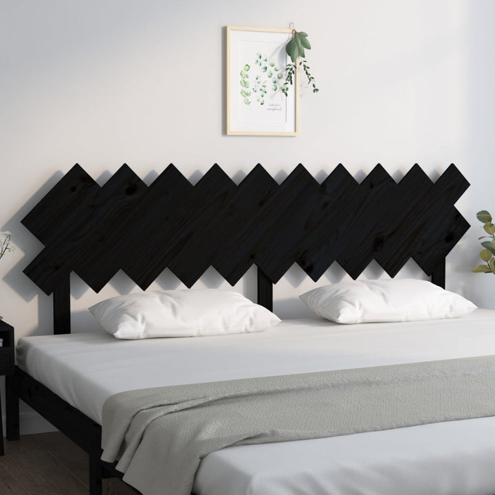 sengegærde 196x3x80,5 cm massivt fyrretræ sort