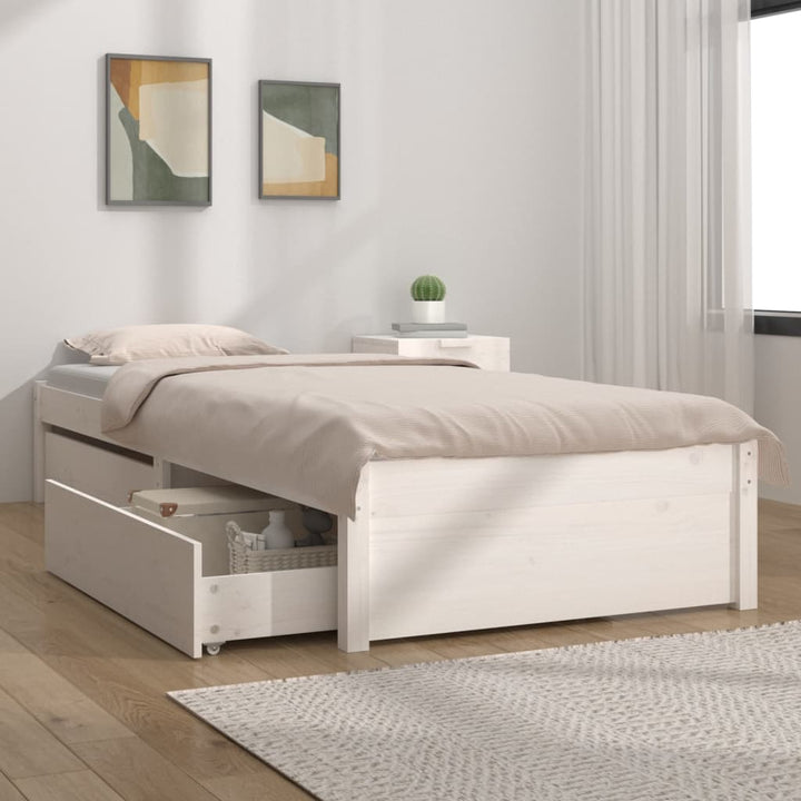 sengeramme med skuffer 75x190 cm Small Single hvid