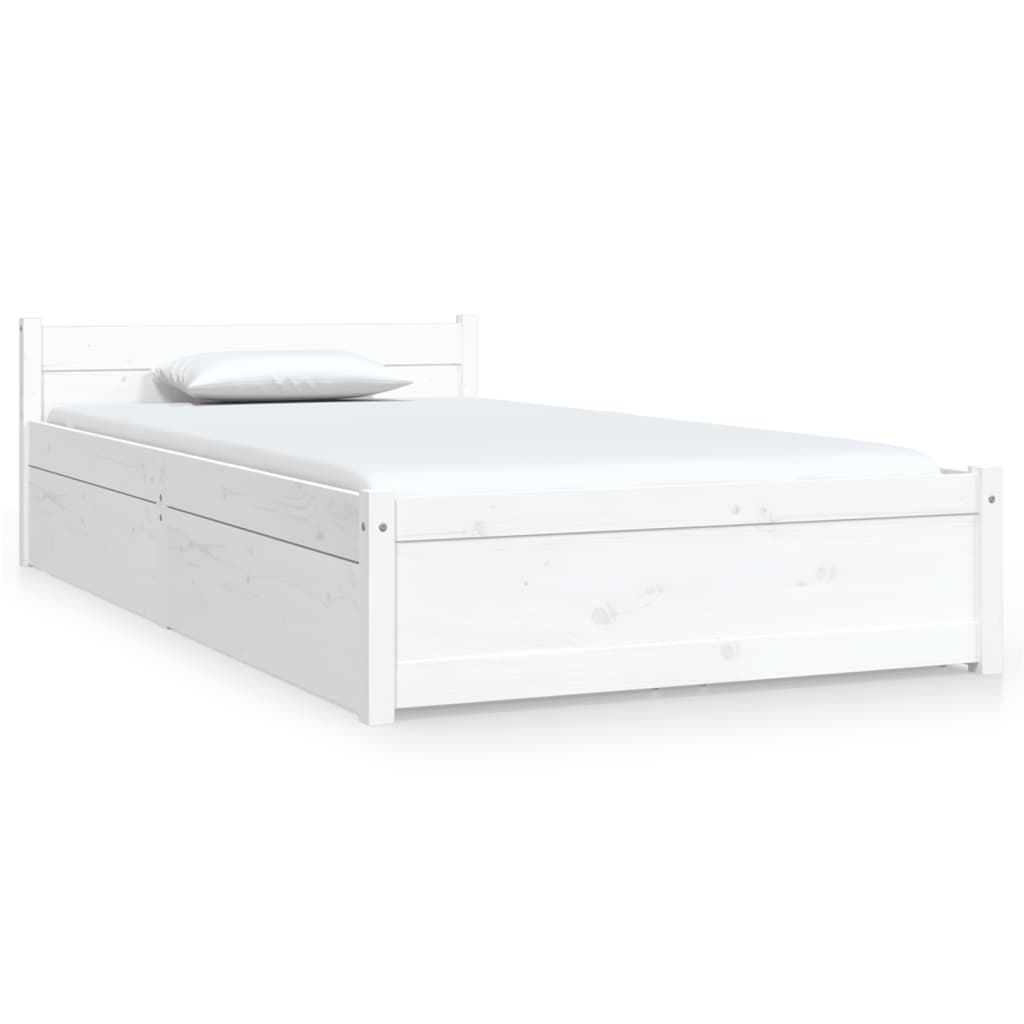 sengeramme med skuffer 90x190 cm single hvid