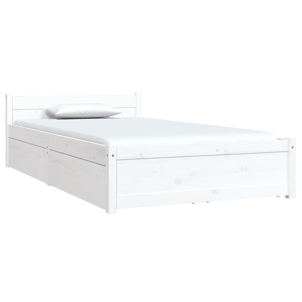 sengeramme med skuffer 90x190 cm single hvid