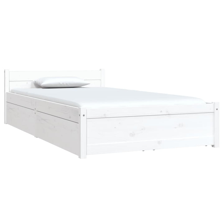 sengeramme med skuffer 90x190 cm single hvid